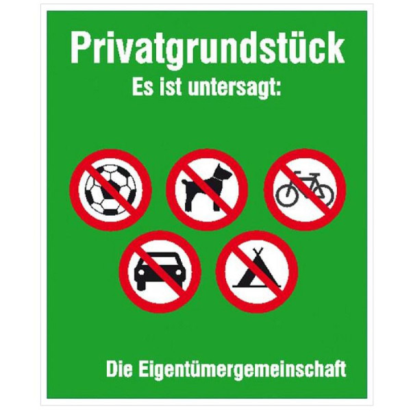 Stein HGS Hinweisschild zur Grundbesitzkennzeichnung, Privatgrundstück, Es ist untersagt.., 43.5313