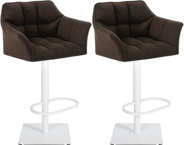 CLP Barhocker Damaso Stoff weiß, braun, VE: 2 Stück, 314957