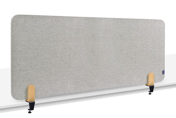 Legamaster ELEMENTS Akustik Tischtrennwand 60x160cm ruhiges grau inkl. 2 Tischklemmen, 7-209812