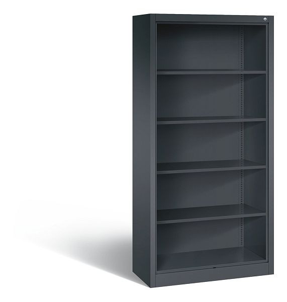 C+P Stahlregal mit Rückwand Acurado, H1950xB930xT400mm, Farbe: Schwarzgrau, 5 OH, 9160-000 S10001