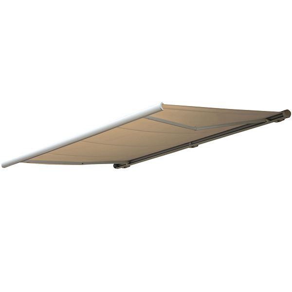 Mendler Elektrische Kassettenmarkise T124, Markise Vollkassette 5x3m, Polyester Creme, 34291+34295+35606
