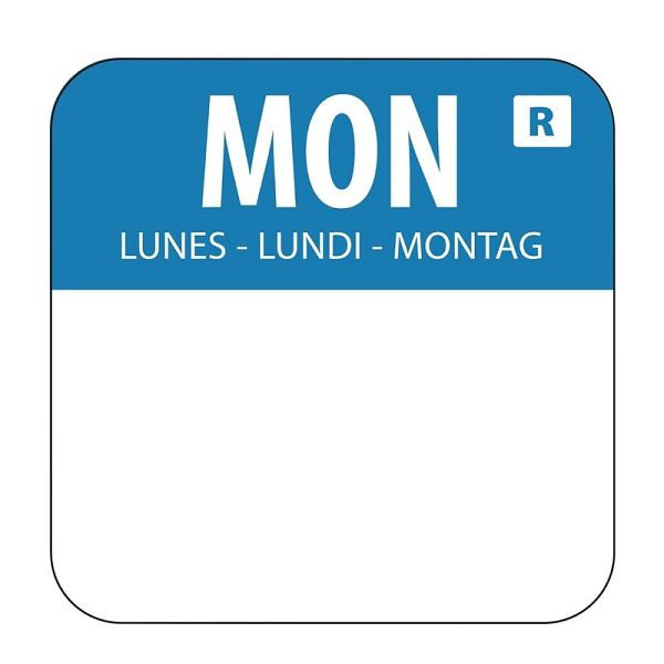 Vogue Farbcode Sticker Montag blau, VE: 1000 Stück, L931