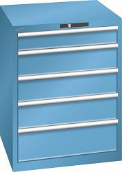 LISTA Schubladenschrank 36x36E (BxTxH) 717x725x850mm KEY Lock, Lichtblau, 5 Schubladen, Fronthöhen: 100-200 mm, 14.504.010