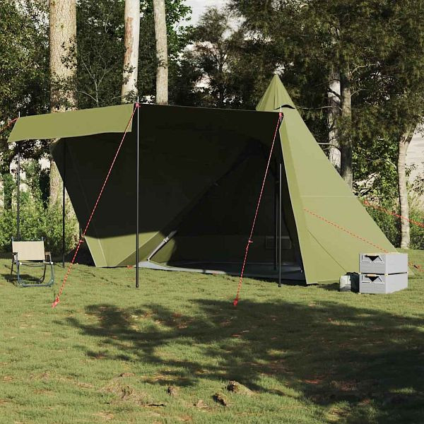 vidaXL Tipi-Familienzelt 6 Personen Olivgrün Wasserdicht, 4009449