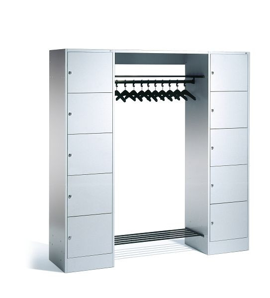 C+P Offene Garderobe Serie 8070, H1950xB1870xT480mm, Farbe: Lichtgrau, 82710-00 S10018