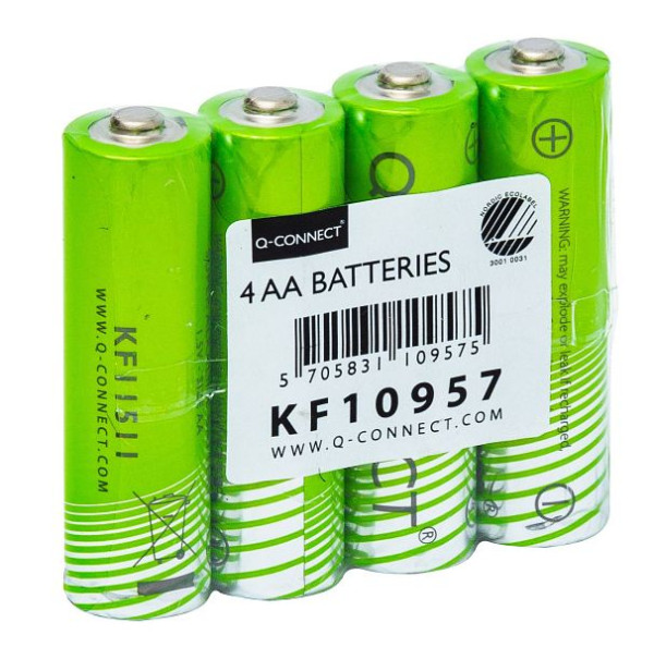 Q-Connect Batterie AA/LR6, Nordic Swan, 4 Stück, grün, KF10957