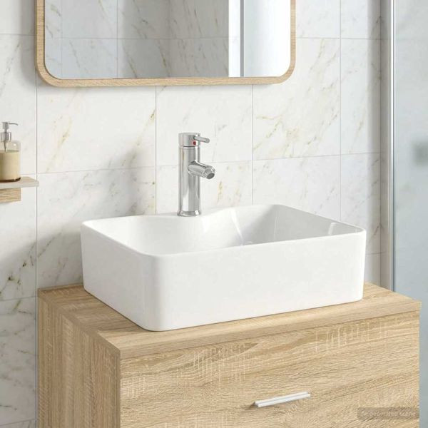 vidaXL Waschbecken fürs Badezimmer Chrom 48,5 x 37,5 x 13 cm Metall, 890230