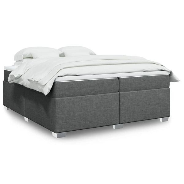 vidaXL Boxspringbett mit Matratze Dunkelgrau 200x200 cm Stoff, 3285159