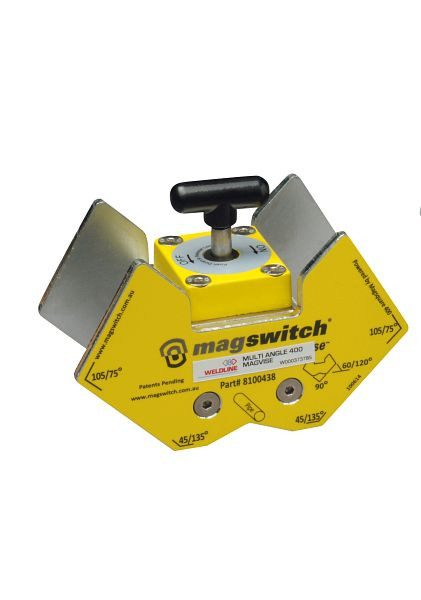 Magswitch Magnet-Schweißwinkel, Multi Winkel 400 MV, 45°/135°, 60°/120°, 75°/105° & 90°, Haltekraft 178 kg, 'ON/OFF schaltbar', 55474