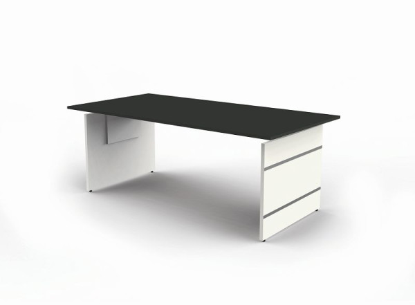 Kerkmann Höhenverstellbarer Wangenschreibtisch extragroß, Form 4, B 2000 x T 1000 x H 680-760 mm, anthrazit, (Montage), 11416813-1