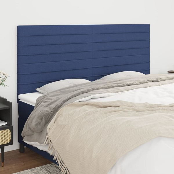 vidaXL Kopfteile 4 Stück Blau 100x5x78/88 cm Stoff, 3116500