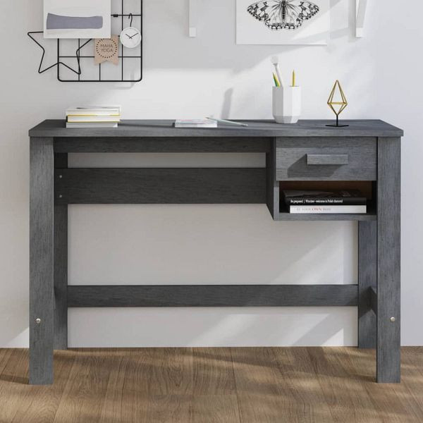 vidaXL Schreibtisch HAMAR Dunkelgrau 110x40x75 cm Massivholz Kiefer, 340458