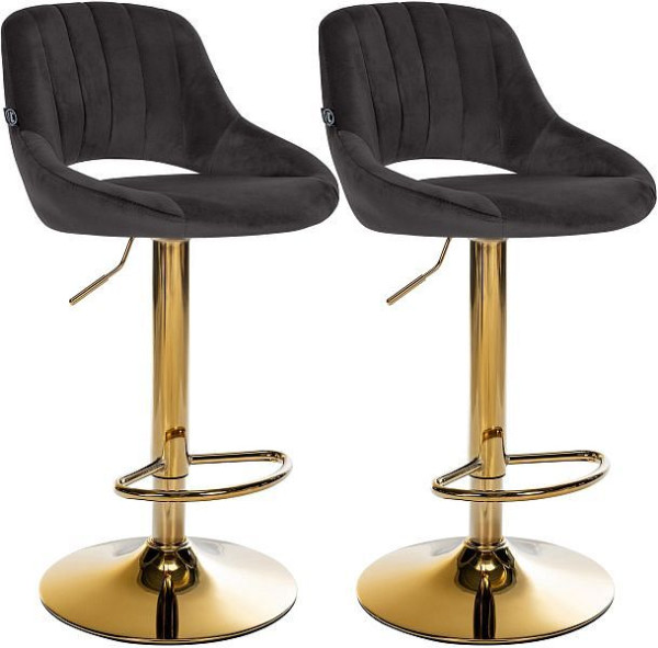 CLP Barhocker Milet Samt G, schwarz, VE: 2 Stück, 327812