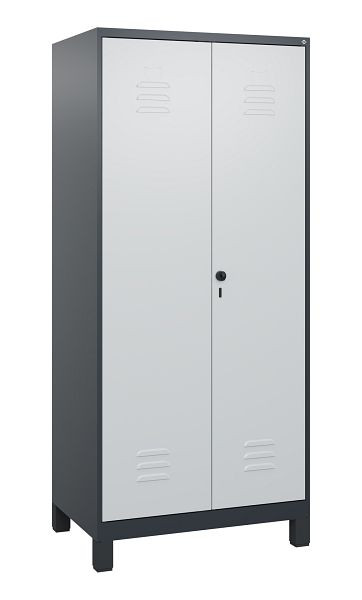 C+P Umkleidespind Classic PLUS SW, Füße, 2 Abteile, 1800x800x500mm, 7016/7035, Drehriegel, 0800127-22 S10013