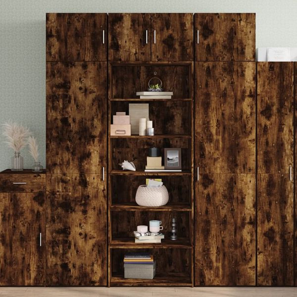 vidaXL Highboard Räuchereiche 70x41x185 cm Holzwerkstoff, 3281691