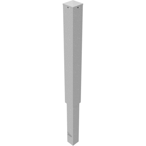 Stein HGS Absperrpfosten -Bollard- 100 x 100 mm, herausnehmbar/mit Dreikantverschluss, Schließung unten/inkl. Bodenhülse, verzinkt, ohne Ösen, 40100f