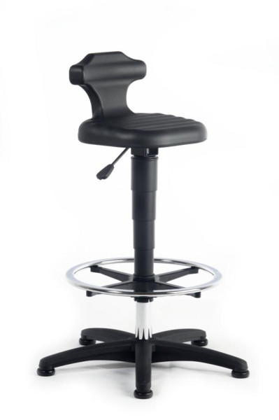 bimos Flex mit Gleiter und Fußring, PU-Schaum schwarz, Sitzhöhe 510-780 mm, 9419-2000
