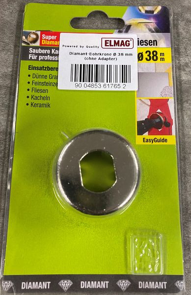 ELMAG Diamant-Bohrkrone Ø 38 mm (ohne Adapter), 61765, 9004853617652