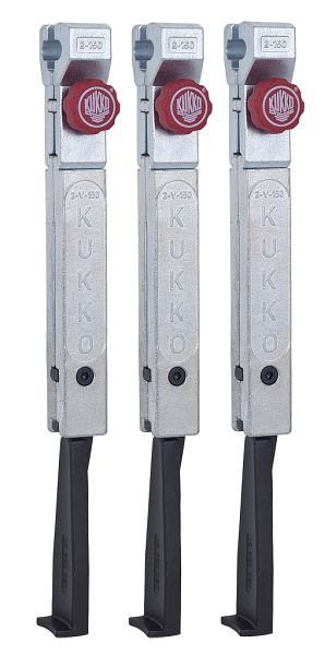 KUKKO 3 schmale, schnellverstellbare Abzughaken (Satz), Hakenlänge: 300 mm, 2-303-S