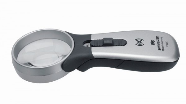 Schweizer Handleuchtlupe Tech-Line Induktion 6500K, 4x/Ø55mm, asphärisch, 099462