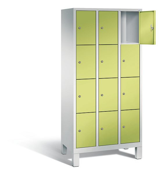 C+P Schließfachschrank Evolo, H1850xB900xT500mm, Farbe: Lichtgrau / Viridingrün, 48010-304 S10071