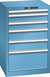 LISTA Schubladenschrank 27x27E (BxTxH) 564x572x850mm AUTO Lock, Lichtblau, 6 Schubladen, Fronthöhe: 50 - 200 mm, 78.953.010.A