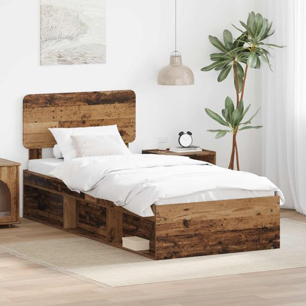 vidaXL Bettrahmen Altholz 75 x 190 cm Massives Kiefernholz, 3412148