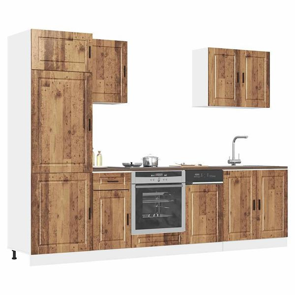 vidaXL 7-tlg. Küchenschrank-Set Kalmar Altholz-Optik Holzwerkstoff, 3314789
