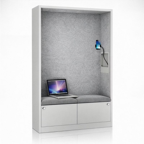 Jan Nowak Schrank mit Sitzfläche und Ruhezone SALLY MentalBox 1850 x 1150 x 400 mm, Grau, Grau, 2089