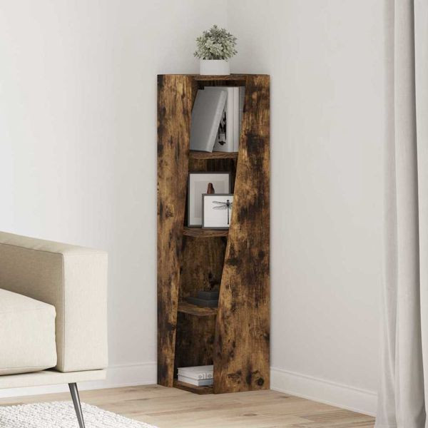 vidaXL Eckschrank Geräucherte Eiche 27,5x27x102cm Holzwerkstoff, 889850