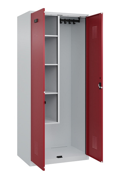 C+P Putzmittel-Spind Evolo PLUS, 2 Abteile, 1850x800x500mm, 7035/3003, Zylinderschloss, 049100-02 S10031