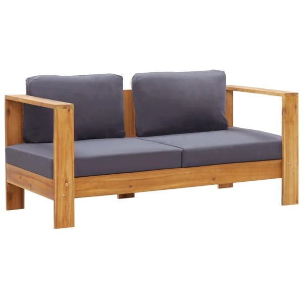 vidaXL Gartenbank mit Auflagen 140 cm Massivholz Akazie Grau, 47276