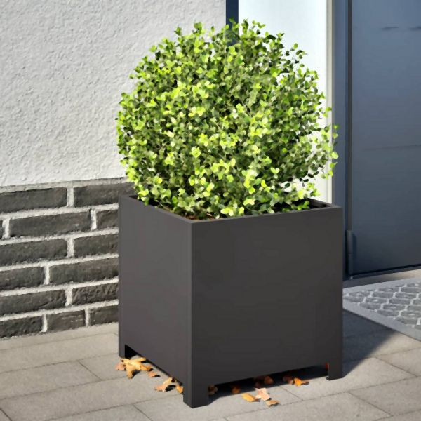 vidaXL Pflanzkübel 2 Stk. Schwarz 40x40x40 cm Stahl, 851200