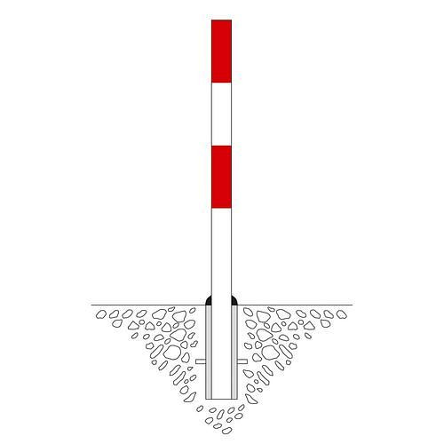 Schake Absperrpfosten, Stahl, herausnehmbar, feuerverzinkt lackiert, zum Einbetonieren, 70 x 70 mm, 310846