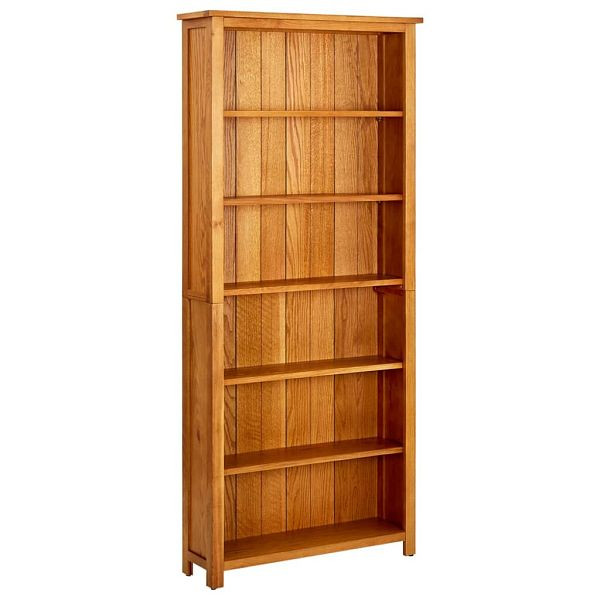 vidaXL Bücherregal 6 Fächer 80x22,5x180 cm Massivholz Eiche, 244470