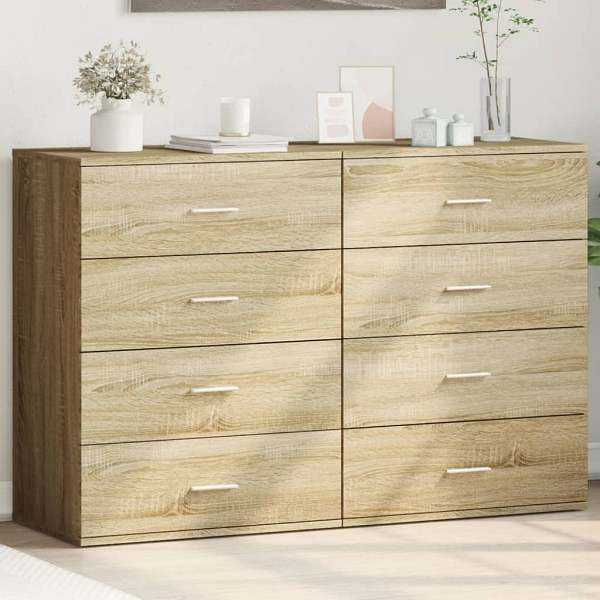 vidaXL Sideboards 2 Stück Sonoma-Eiche 60x39x80 cm Holzwerkstoff, 3276625