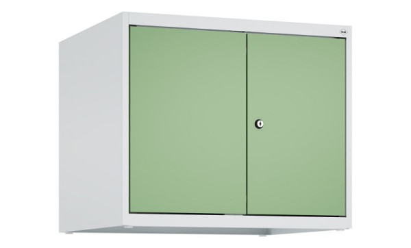 C+P Schrankaufsatz Classic PLUS, C Aufsatzschrank Classic PLUS, 2 Abteile, 500x600x500mm, 7035/6011, Zylinderschloss, 080092-20 S10021