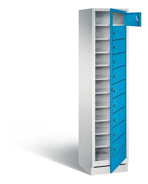 C+P Wäsche-Ausgabeschrank Evolo, H1800xB420xT500mm, Farbe: Lichtgrau / Lichtblau, 48160-110 S10003