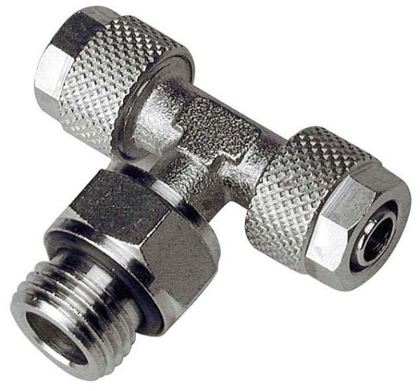 timmer A-TEd-10/8-1/4-MSv, T-Einschraubverschraubung - drucklos einstellbar, Gewinde zylindrisch mit O-Ring, VE: 10 Stück, 01363048