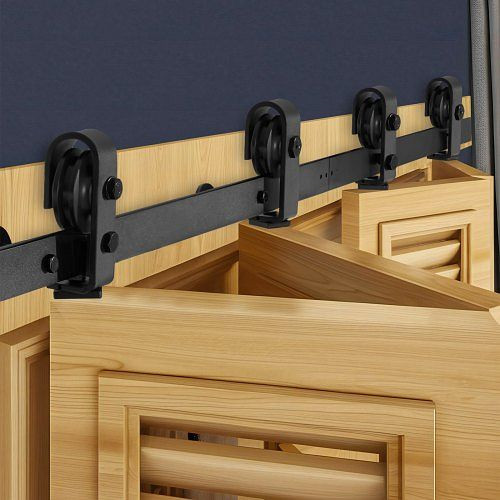 VEVOR Schiebetürsystem, 152,4 cm Schiene, für vier 35,6 cm Schrank-, Speisekammer- & Wäschetüren (Türen nicht enthalten), ZDSMDGDGSM2DF4TNJ001V0