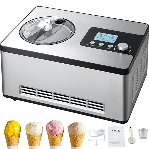 VEVOR Elektrische Eismaschine 2L Eiscreme Frozen Joghurt Sorbet Edelstahl Gelato, JYBQLJ2KTYSJ0T1GSV2