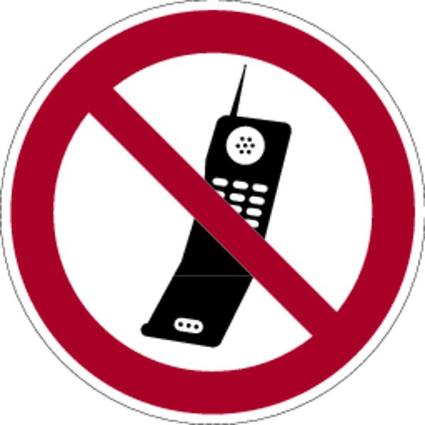 Schilder Klar Praxisbewährtes Verbotskennzeichen Handy benutzen verboten, 100 mm Folie selbstklebend, 3014/61