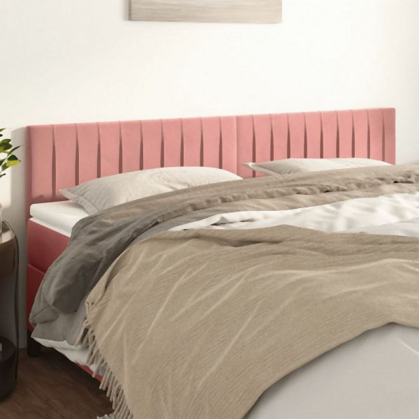 vidaXL Kopfteile 2 Stück Rosa 80x5x78/88 cm Samt, 346269