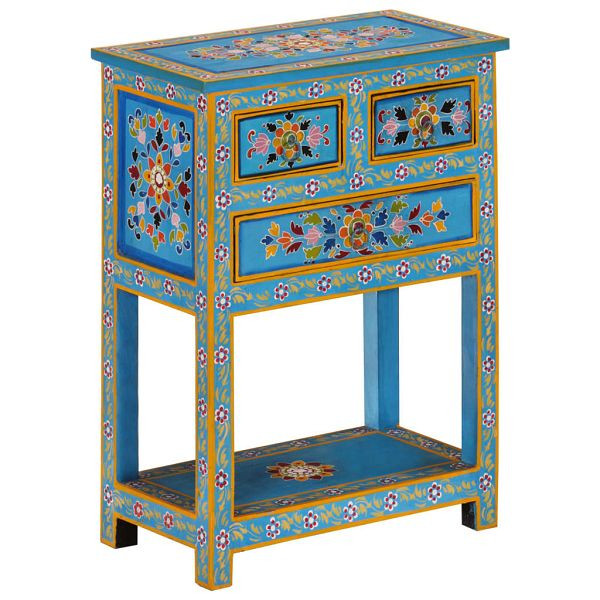 vidaXL Sideboard Türkis 55x30x76 cm Massivholz Mango, 355011