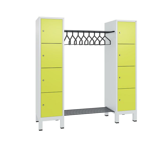 C+P Garderobe Evolo, 8 Fächer, H1850xB1790xT500 mm, Lichtgrau/Viridingrün, 48408-02 S10241