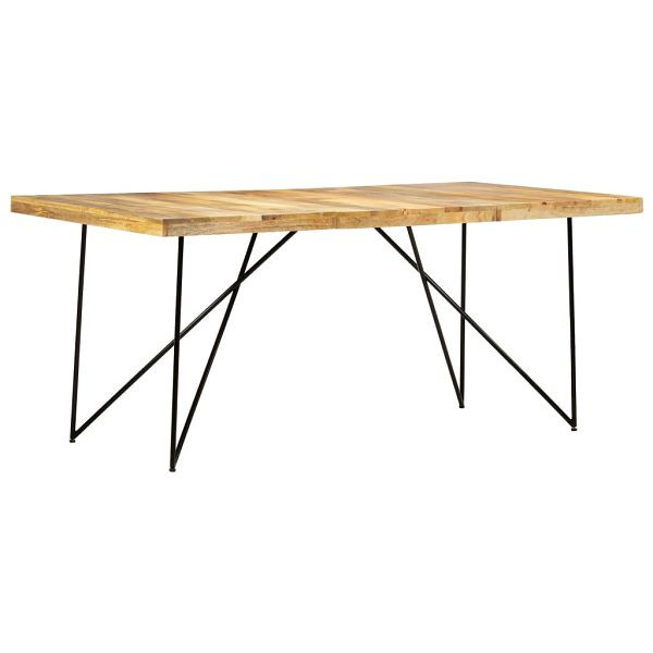 vidaXL Esstisch 180x90x76 cm Mango Massivholz, Material: Massives Mangoholz und Stahlbeine, 282880