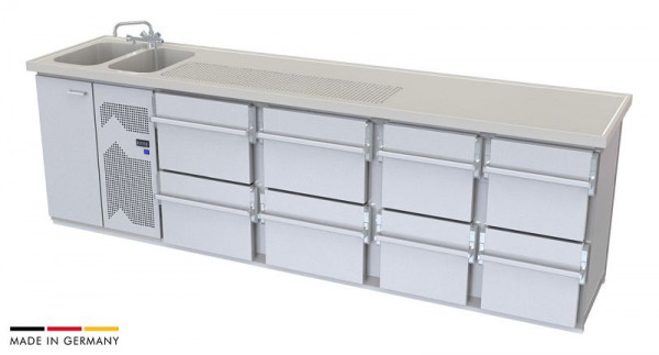 hefa Theke Novis 30V/2L-ZZZZ, Abmaße: 950 x 3.000 x 650/700 mm, Novis 30V/2L-ZZZZ