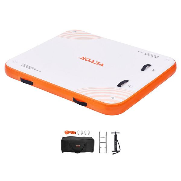 VEVOR Aufblasbares Schwimmdock, 1,82 x 1,52 m, rutschfest mit Tragetasche und abnehmbarer Leiter, Plattform-Inselfloß für Pool, Strand, CQFT6X5FTPTKVGF3VV0