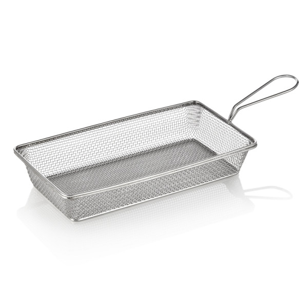 WAS Servier- und Frittierkorb, 28 x 16 x 5 cm, Chromnickelstahl, 4020028