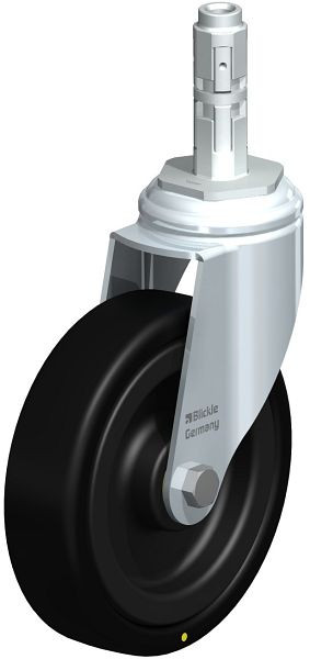 Blickle LKRA-VPA 126K-11-EL-E12 Apparate-Lenkrolle mit Rückenloch, Vollgummi, Schwarz, 514836